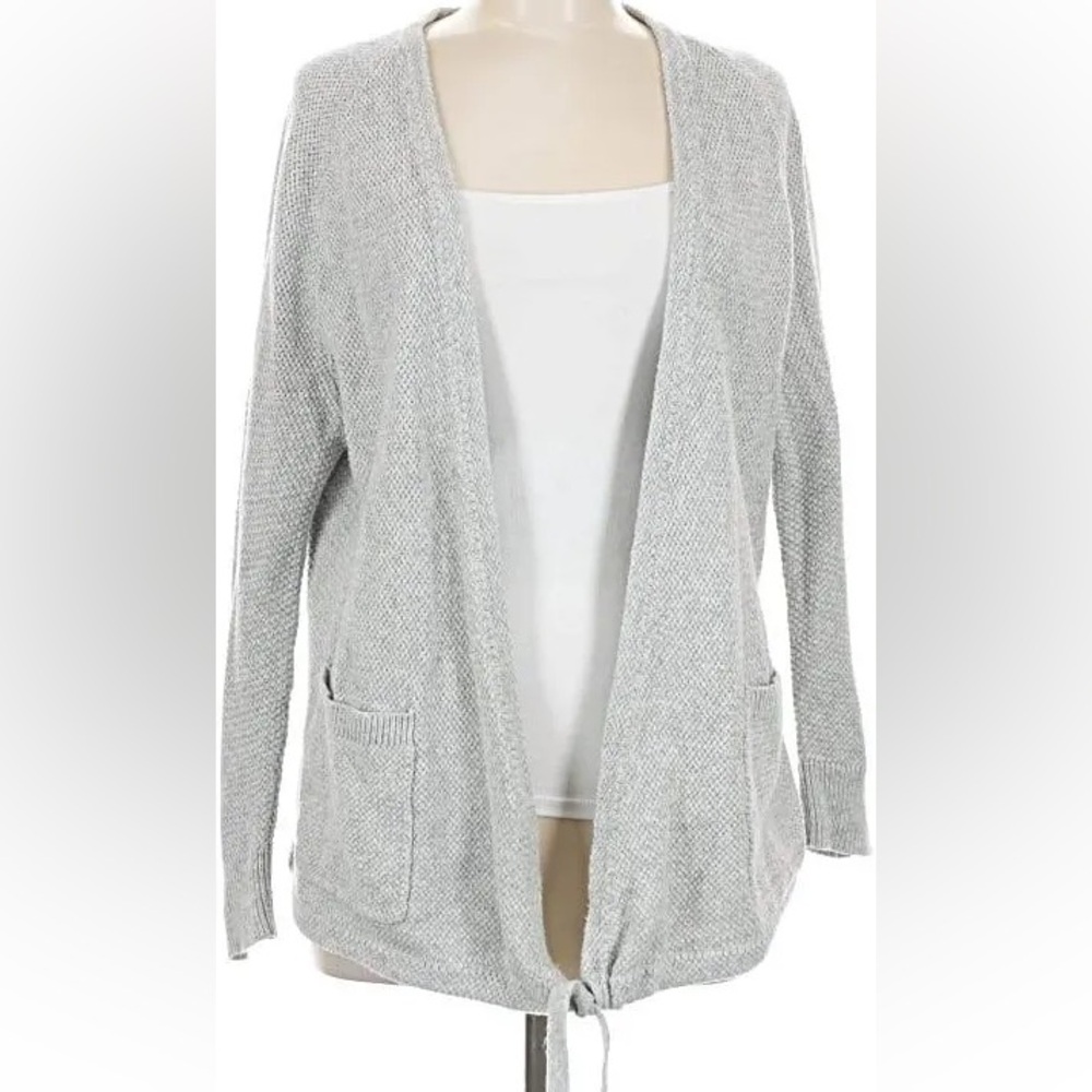 Madewell Light Gray Open-Front Knit Cardigan